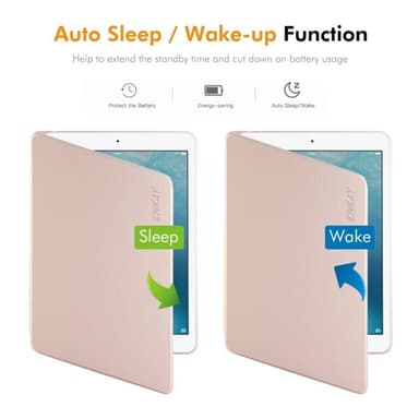 Konstläderfodral med ställ till iPad Air / Air 2 / 9,7 2017 / 2018 - Grå
