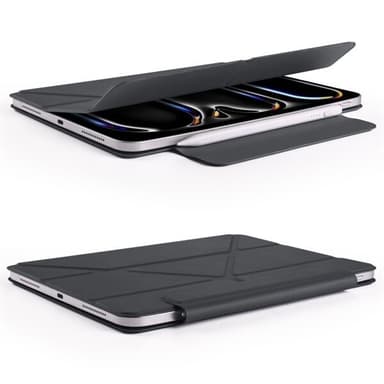 Konstläderfodral med ställ och magneter till iPad Pro 12.9 2022 / 2021 / 2020 - Svart