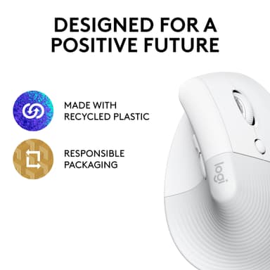 Logitech Lift Vertical trådlös mus (vit)