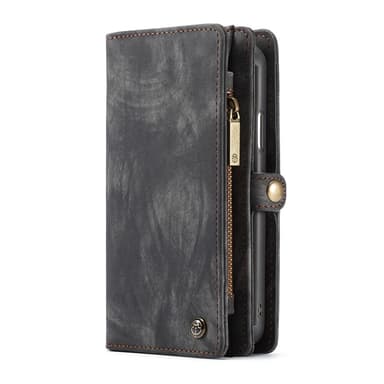 CASEME iPhone XR Retro Split läder plånboksfodral - Grå