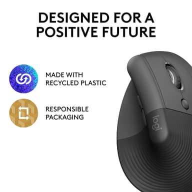Logitech Lift Vertical trådlös mus (grafit)