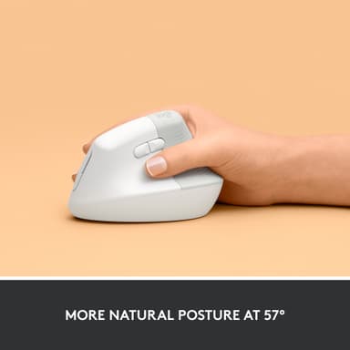 Logitech Lift Vertical trådlös mus (vit)