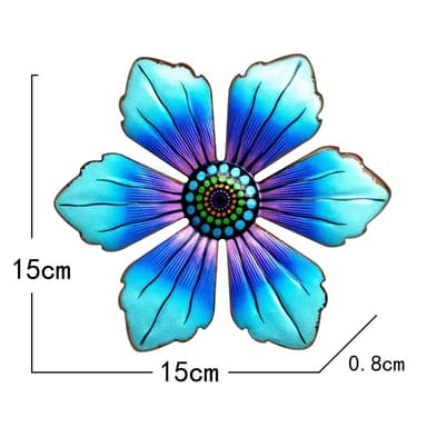Blomma Metall Väggdekor Trädgård prydnad 15x15x0,8cm - Blå