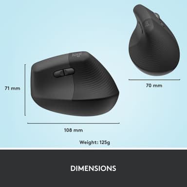 Logitech Lift Vertical trådlös mus (grafit)