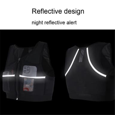 Löparväst Mobilhållare Fickor Reflexer träningskläder - Large