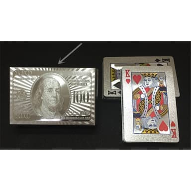$100 Silver Plast PVC Poker Vattentäta Spelkort Kortlek