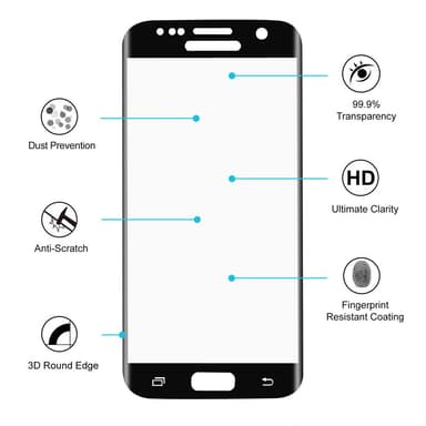 HAT PRINCE  Härdat glas Curved Samsung Galaxy S7 - Svart