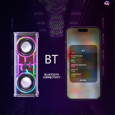Bluetooth 5.3 Dual Horn RGB Light Trådlös subwoofer Högtalare