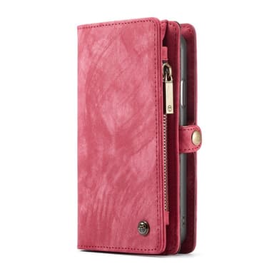 CASEME iPhone XS Max Retro Split läder plånboksfodral - Röd
