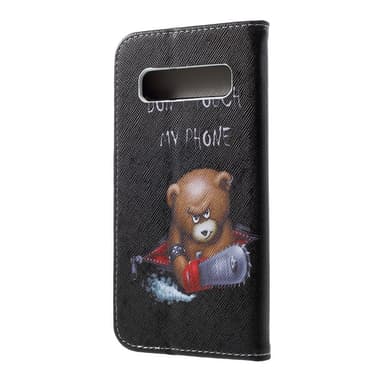 Samsung Galaxy S10 Plånboksfodral - Angry Bear and Warning Words