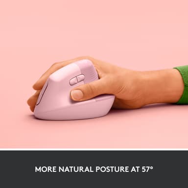 Logitech Lift Vertical trådlös mus (rosé)