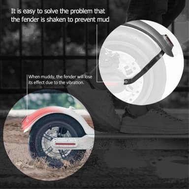 Xiaomi Mijia M365 / M365 Pro Stödfäste Paket Bakskärm Mudguard - Röd