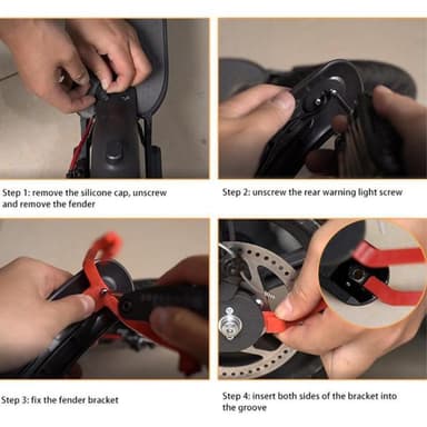Xiaomi Mijia M365 / M365 Pro Stödfäste Paket Bakskärm Mudguard - Röd