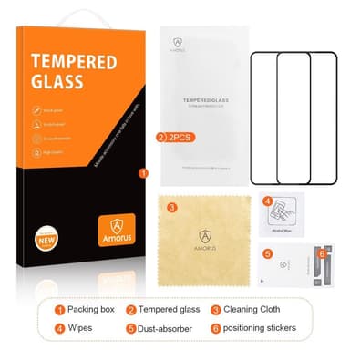 Xiaomi Redmi Note 12 Pro Amorus Heltäckande Härdat Glas 2-pack