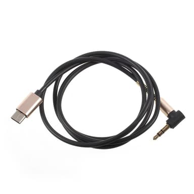 UCB C till AUX 3,5mm kabel 1 meter - Svart