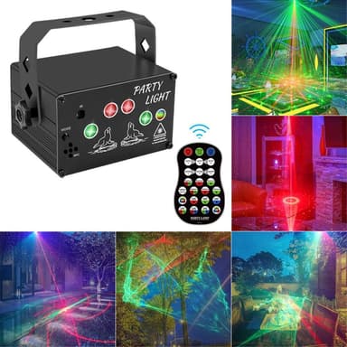 Laser Light Flash Light Röstaktiverad Fjärrkontroll Disco Party