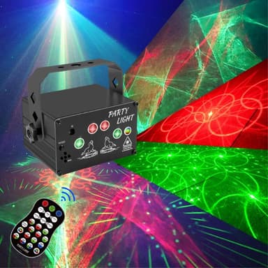 Laser Light Flash Light Röstaktiverad Fjärrkontroll Disco Party