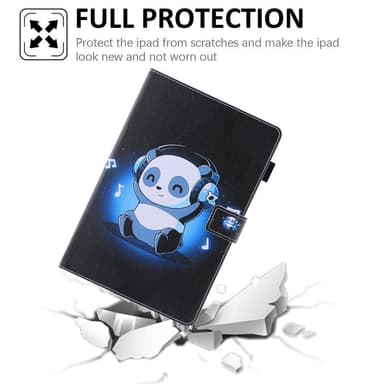 Apple iPad 10.9 2022 Vikbart fodral korthållare - Panda / Musik