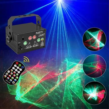 Laser Light Flash Light Röstaktiverad Fjärrkontroll Disco Party
