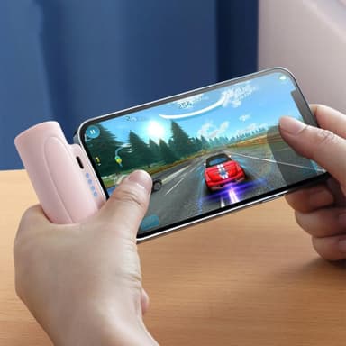 5000mAh bärbar telefonladdare USB-C Powerbank med ficklampa