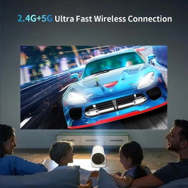 Bärbar Smart Projektor WiFi Bluetooth 4K HD Video Hemmabio LED-projektor