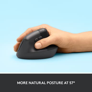 Logitech Lift Vertical trådlös mus (grafit)