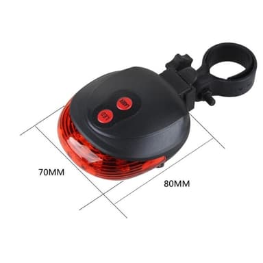 Cykel 5-LED Parallell Line Laser Bakljus Universal Vattentät