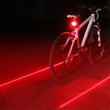 Cykel 5-LED Parallell Line Laser Bakljus Universal Vattentät