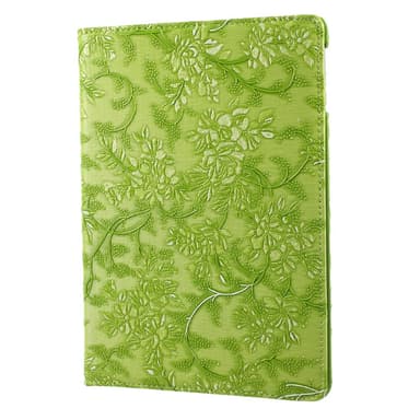 Fodral iPad (2017/2018) / iPad Air, 360 rotation Blommor - Grön