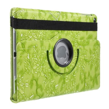 Fodral iPad (2017/2018) / iPad Air, 360 rotation Blommor - Grön