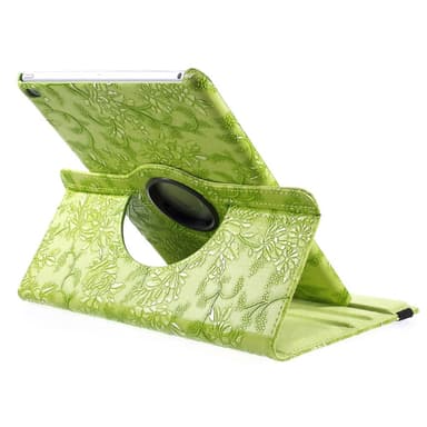 Fodral iPad (2017/2018) / iPad Air, 360 rotation Blommor - Grön