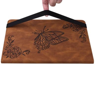 Apple iPad 10.9 2022 Vikbart fodral korthållare Fjäril - Brun