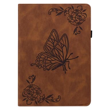 Apple iPad 10.9 2022 Vikbart fodral korthållare Fjäril - Brun