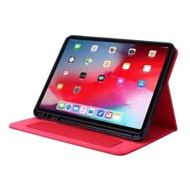 Till iPad Air 13 (2024) Vikbart fodral korthållare Tygtextur - Röd