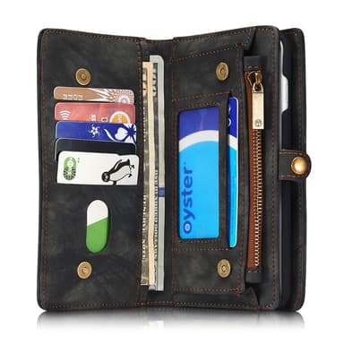 CASEME iPhone 8/7 Plus Retro Split läder plånboksfodral - Grå