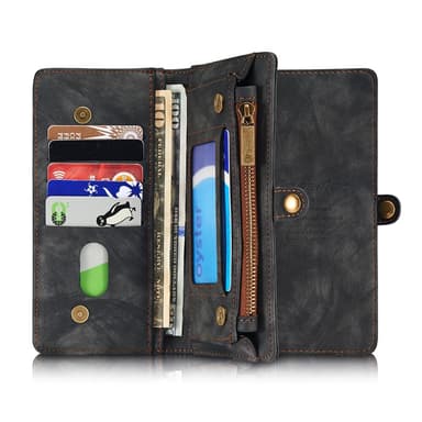 CASEME iPhone 8/7 Plus Retro Split läder plånboksfodral - Grå