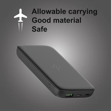 Bärbar laddare Powerbank 10000mAh QI 15W PD 20W / QC 22.5W - Vit