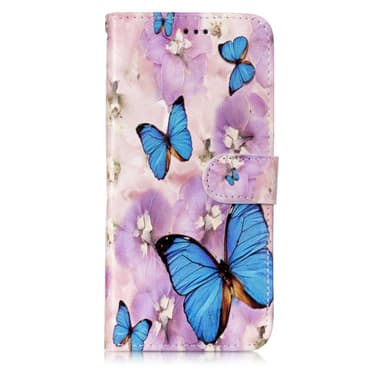 Samsung Galaxy S9 Plus Plånboksfodral - Blue Butterfly and Flower