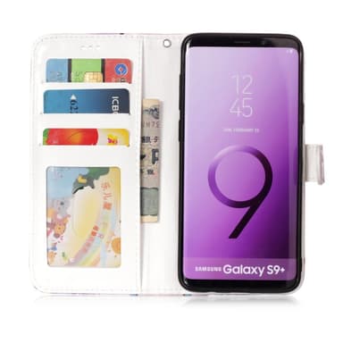 Samsung Galaxy S9 Plus Plånboksfodral - Blue Butterfly and Flower