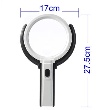Hopfällbart stort förstoringsglas med LED lampa 2 x 120mm