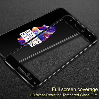 IMAK Full Cover Tempered Glass till OnePlus 5 - Svart