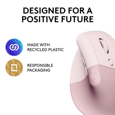 Logitech Lift Vertical trådlös mus (rosé)