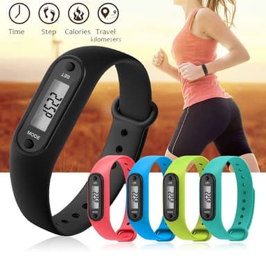 Typ B Stegräknare Pedometer Klock-modell Skön att bära - Svart