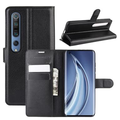 Litchi  Xiaomi Mi 10 / Mi 10 Pro Plånboksfodral - Svart
