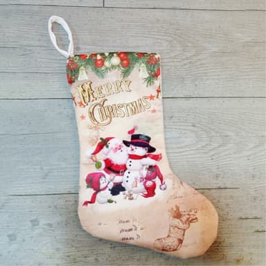 Julstrumpa Julklappsstrumpa - Snögubbe och Jultomten