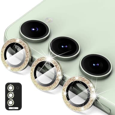 ENKAY Kamera Lins Skydd till Samsung Galaxy S24 Härdat glas Glitter