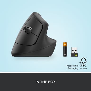 Logitech Lift Vertical trådlös mus (grafit)