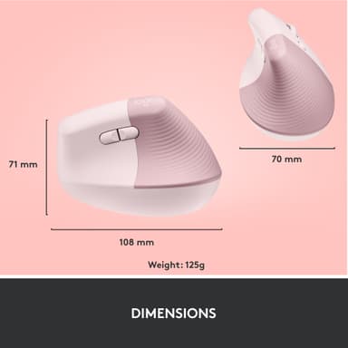 Logitech Lift Vertical trådlös mus (rosé)