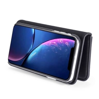 DG.MING iPhone 11 Split Läder Plånboksfodral - Svart
