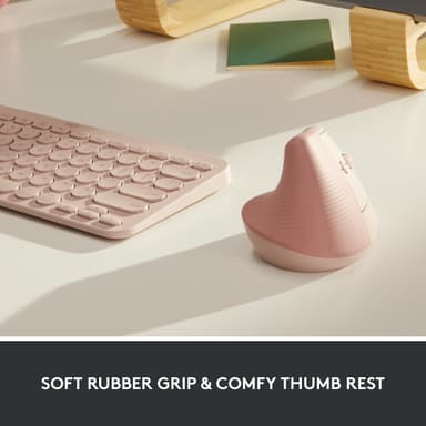 Logitech Lift Vertical trådlös mus (rosé)